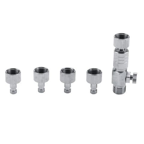 Durable 4 Pack 1/8 Inch Quick Connectors For Airbrush And Air Compressor With Swivel Coupler, Metal Fittings visible