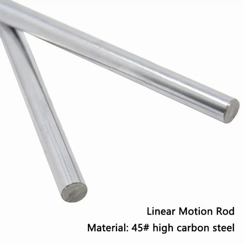 Two Pack 12mm x 300mm Linear Guide Rails Set Chrome Plated Steel Shafts for 3D Printers and DIY CNC Machines, close-up view