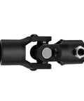 3/4 Inch Double-D Steering Universal Joint Black Round U Joint For Cars And Trucks, 96mm Total Length, 35 Degree Maximum Working Angle, 40Cr Alloy Steel Construction, Beefy Heavy Duty Black Coated