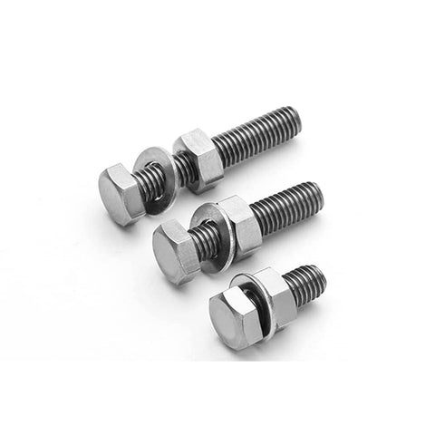 Three TA2 titanium hex screws, nuts, and washers set for Two Piece TA2 Titanium Outside Hexagon Screw And Nut Flat Washer Kit M12x80mm.