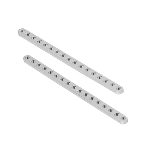 Stainless Steel Straight Brace And Mending Plate Connector For Flat Beams 88 To 280mm With Countersunk Holes And Round Ends For Furniture DIY Projects Beefy Frame Repairs, two silver bars