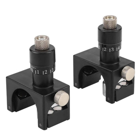 Magnetic Planer Blade Setting Jig Kit With Two Gauges And Wooden Storage Box For Precise Knife Setup In Woodworking Projects Pro Grade Gear Easy To Use, shown with two adjustable gauges and black finish.