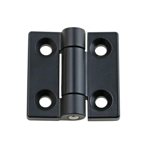 Door hinge, black zinc alloy with torque damper, 1-piece