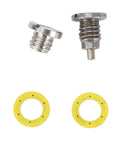 Premium Metal Gear Case Drain Plug Kit 2 Pack For Mariner Outboard Engine With Exact Fit Seal And Easy Install To Fix Lower Unit Oil Leaks Now, metal plugs and yellow seals