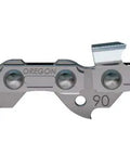 Close-up of Low Kickback 3/8 LP Chainsaw Chain For 14 Inch Bar 52 Links.043 Gauge showing detailed metal links.