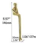 Brass Thinker Shape Cabinet Pulls And Drawer Handles For Cabinets, Solid Brass Hardware detailed dimensions