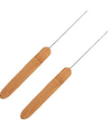 Two Pack Live Bait Threading Needle For Sea Fishing With Wooden Grip And Stainless Steel Handle Ergonomic Worm Baiting Needle Fast Baiting Capability Versatile Bait Handling Tool For Worms Lugworms And Saltwater, two needles