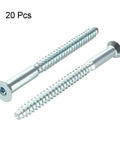 Flat Head Confirmat Wood Screws 7x58mm Hex Socket Self Tapping Connecting Screws Zinc Plated 20 Pack for furniture assembly.