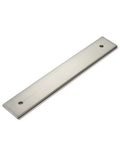 Five Pack 4 Inch Square Cabinet Pull Backplates, 3 Inch Center To Center (76mm) Mounting, Brushed Satin Nickel Finish, angled view