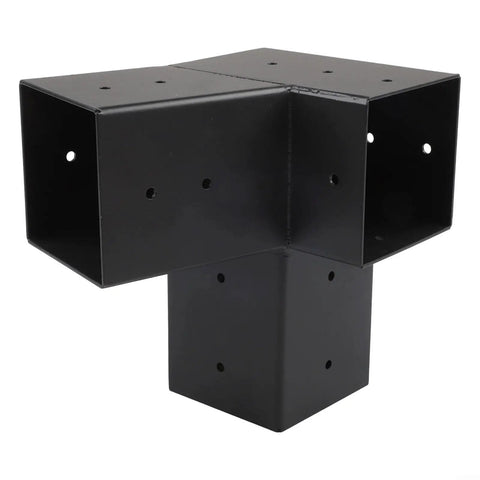 Pergola Bracket Kit With Slanted Roof 15 Degree 3-Way And Unidirectional Corner Connectors Heavy Duty Steel Hardware Black