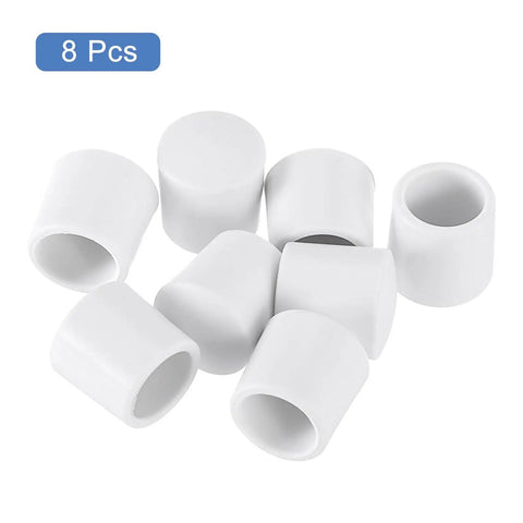 8 Pack Rubber Door Stopper Tips And Caps Set For Wall Protection Durable Rubber And Silicone Bumper Replacement Ends To Prevent Dings Scratches And Slams On Interior Or Exterior Doors White Finish displayed in a set of eight on a plain background.