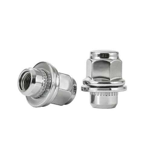 M12x1.25 Chrome Wheel Lug Stud Nut Set Four Pieces For Nissan Infiniti Cars Durable 10.9 Steel Heavy Duty shown in detail