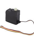 Beefed Up 17G RC Car Servo Motor With Tough Metal And Plastic Gears For A Quick No Fuss Swap Perfect Straight Upgrade For Models 16101 16102 16103 And 18101 Rigs, showing black casing and connected wires.