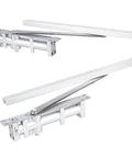 Concealed Aluminum Automatic Door Closer With Positioning, 80kg Capacity, Sliding Track Hardware displayed on white background