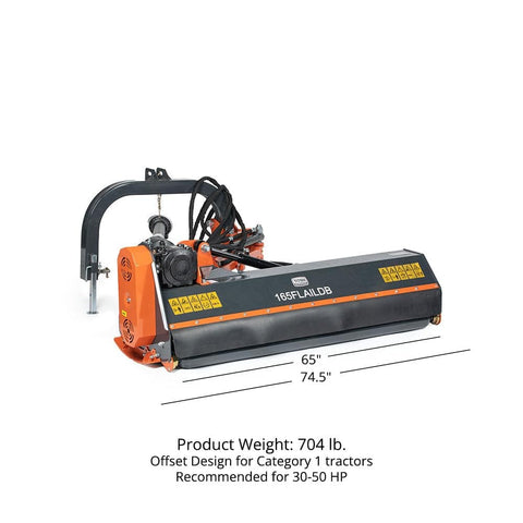 65 Inch Offset Flail Ditch Bank Mower For Cat 1 Tractors 30 50 HP With PTO Hydraulic Offset And Tilt Mulches While You Cut A Rugged Go To Tool For Roadside Clearing Field Edges And Grassy Margins