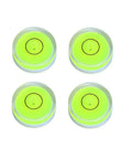 Four Pack Tiny Circular Bubble Levels With Double Sided Adhesive Backing Stick On Spirit Level Gauges For Quick Layouts And Precise Leveling On Cabinets Walls Tile And DIY Projects On The Go, 25mm green acrylic