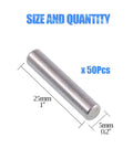 50-Piece 5x25mm Dowel Pins Stainless Steel Shelf Support Pegs For Cabinets And Furniture Built Tough With 304 Stainless Rust Resistant