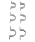 One Inch PVC Conduit Clamp With Two Hole U Bracket Pipe Strap For HVAC Telecommunication Refrigeration And Lighting Durable PVC Mounting Clip Fits Three Quarter Inch Pipe For Easy Quick Fastening arrayed on white background