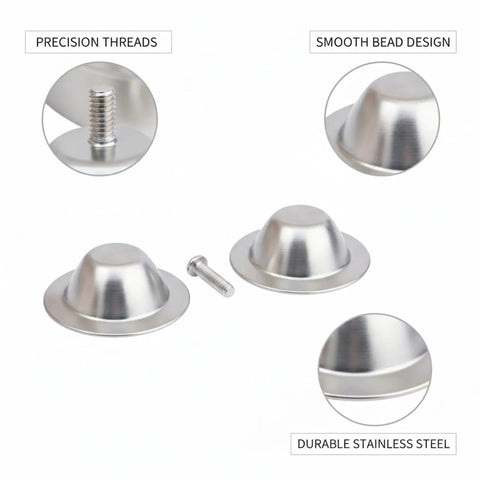 Replacement Bead Style Stainless Steel Pot Lid Knobs For Glass Cookware Repair Kit, Heat Resistant Handle Upgrade To Fix Broken Lids Easy Grip Design For Smoother Cooking And Quick Cleanup, 2-pack