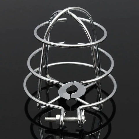 Heavy Duty Iron Cage Guard Universal Fire Sprinkler Head Protector Set, silver, 2.72 inch, designed for ceiling pipe protection.