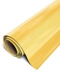 Electric Yellow EasyWeed HTV Heat Transfer Vinyl 11.8 by 3ft Roll unrolled to show glossy finish for crafts and apparel.