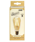 Vintage Exposed Filament LED ST19 Bulb With Clear Glass And E26 Base 60W Equivalent 400 Lumen 2100K Soft White Dimmable