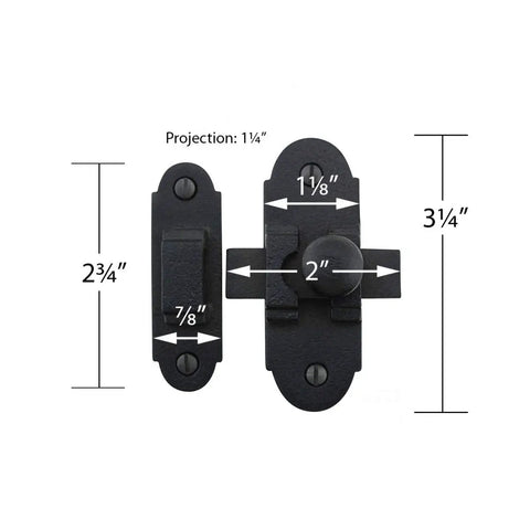 Heavy Duty Solid Wrought Iron Slide Bolt Door Latch With Matte Black Finish And Rust Resistant Coating Dead Simple To Mount Smooth Slide Action Hardware For Rustic Barn Style Cabinet Doors