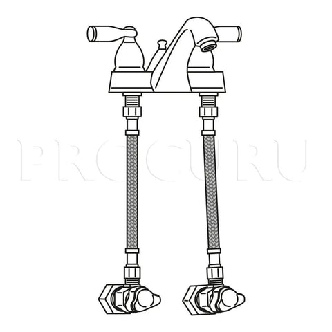 Diagram of 2 Pack 36 Inch Faucet Supply Lines Stainless Steel Braided Three Eighth Inch Compression To One Half Inch FIP Connectors