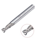 uxcell 2-flute straight flat-nose end mill, angled side view, 6mm shank, 5x13mm cutter for CNC router