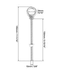 316 Stainless Steel Machinery Eye Bolt With Shoulder 3 Eighths Inch By 6 Inches Long Marine Grade Eyebolt Pack Of 5 Threaded Eyebolts Corrosion Resistant Lifting Hardware WD30279 front view with dimensions.