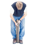 Man installing Hose Sock With Assembly Tube For 30 To 32 Feet Central Vacuum Hoses Gray Keeps Walls And Furniture Scratch Free While You Clean Easy Slip On Install And Fit Over The Hose For Quick Smooth Moves.
