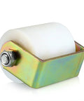 Two Pack Slide Gate Guide Roller For 3 Inch Gates, Nylon Gate Roller With C Bracket, shown close-up with UHMW material and assembly.