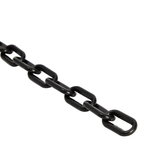 Heavy Duty Black Plastic Chain Links 100 Ft For Safety Barriers On Fences, Driveways, Parking Lots And Gates, Weather Resistant Crowd Control Chain Fence, Durable And Easy To Install