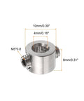 4mm Drill Stop Collar Set With Pro Grade Adjustable Depth Stops, Heavy Duty Stainless Steel Construction, Anodized Silver Finish