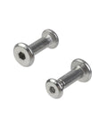 Two silver M3 x 4mm Chicago screws, stainless steel fasteners for reliable building hardware in projects.