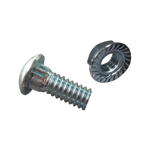 Heavy Duty Garage Door Track Bolts And Serrated Flange Nuts Ten Pack Quarter Inch By Twenty Threads For Secure Track Install Includes Ten Bolts And Ten Nuts, 1/4-20 bolt and nut