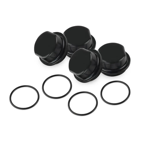 2 Pack Hub Dust Caps Replacement For Dexter Vortex Hubs With 5 Bolt Pattern Includes O Ring Fits 1250 To 1750 Lb Marine Trailer Hubs And Vortex Kits Like K71-G01-73 21-261 48355v Durable Boat Trailer Cap Set, shown with O rings