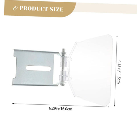 Beefed Up Heavy Duty Bench Grinder Shield Guard Plate, Transparent Stainless Steel Dust Guard, size 16x11.5 cm, side view