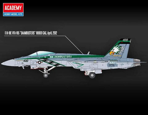 F A 18 E Super Hornet 1 72 Scale Plastic Model Kit Unpainted Assembly Ready To Paint Glue And Paints Sold Separately VFA 195 Combat Squadron Navy Aircraft Build Kit