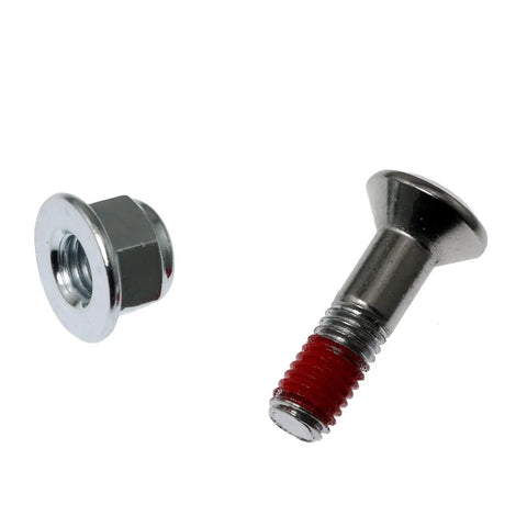 Close-up of Heavy Duty M8x30 Sprocket Bolt And Nut Kit For Dirt Bikes And Motocross Beefy Nylon Locking Flange Nuts Chrome Plated