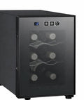 Six Bottle Wine Fridge With UV Protective Glass Door And Soft Interior Lighting Freestanding Beverage Cooler With Digital Temperature Control