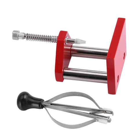 Pro Grade Watchmaker Hand Presser Lifter Tool Set With 7 Plastic Tips for pressing watch hands without scratching the dial.