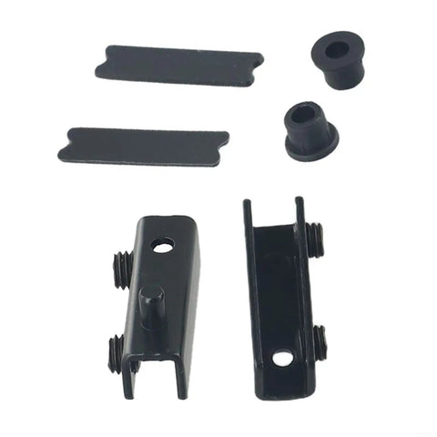 2 Pack Glass Door Hinges No Drill Stainless Steel Pivot Swivel For 5 To 6mm Glass With Rubber Cushions Black components