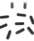 Pack Of Ten M4 X 12mm Hex Socket Carbon Steel Ball Spring Plungers arranged, showcasing sturdy carbon steel detent pins.