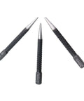 Three Piece Black High Carbon Steel Center Punch Drill Kit With 1.5mm 2mm 3mm Tips, Precision Marking Tool for metal and wood