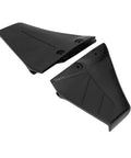 Dual Hydrofoil Stabilizer Fins For 4 50HP Outboard Motors ABS Plastic Black 2 Pack displayed with mounting holes