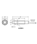 Technical drawing of Capacitive Proximity Sensor Switch M12 5mm Adjustable Sensing Distance For Metal Plastic Glass Wood PNP No