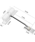 Heavy Duty Zinc Alloy Door Closer With Adjustable Spring Auto Close For Doors Up To 30 Kg White, Easy Install dimensions shown