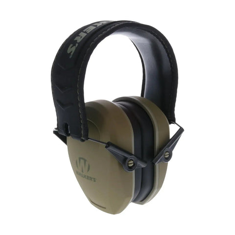 Razor Slim Passive Earmuff Ultra Low Profile Earcups Olive Dark Green One Size Compact Lightweight Hearing Protection for Youth and Women Shooters Foldable and Adjustable Range Ready