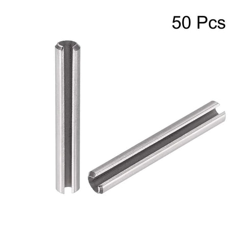 Pack of 50 Slotted Spring Pin M3 X 20mm 304 Stainless Steel Split Roll Dowel Pin Plain Finish for machinery and DIY use